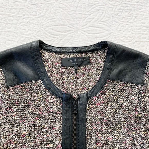 rag & bone Lory Tweed Leather Trim‎ Jacket - Picture 6 of 11